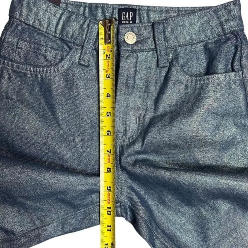 NWT GAP Kids Girls Wide-Leg‎ Jeans Size 10 Blue Metallic Sheen Denim High Rise